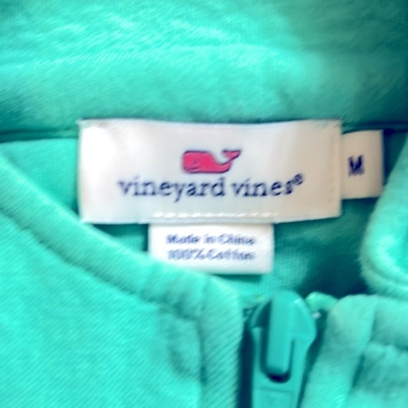 Vineyard Vines new without tags mint sweatshirt with blue and white gingham - Picture 4 of 6